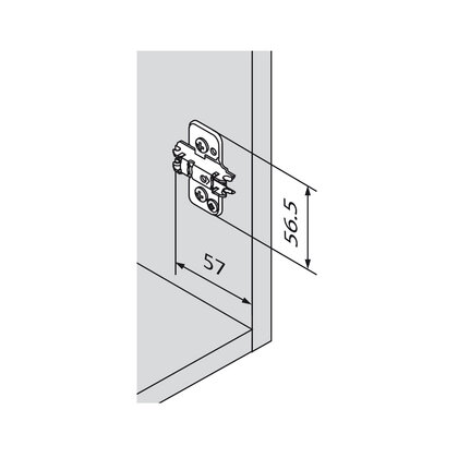 Platnička CLIP H0 EXPANDO s hmoždinkami a excentrom 3D, 174H7100E ONYX  /Blum