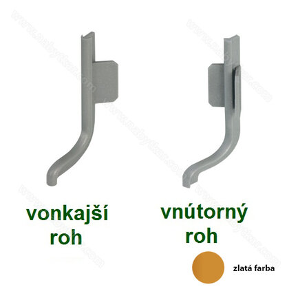 Gripless- uholník na profil typ -"L", 90°, zlatá