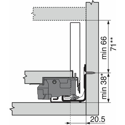 Legrabox, bočnice 770M3502S biele, 350 mm /Blum
