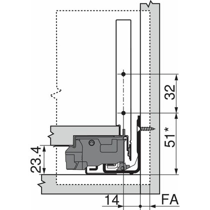 Legrabox, bočnice 770K4502S Orion sivá matná, 450 mm /Blum