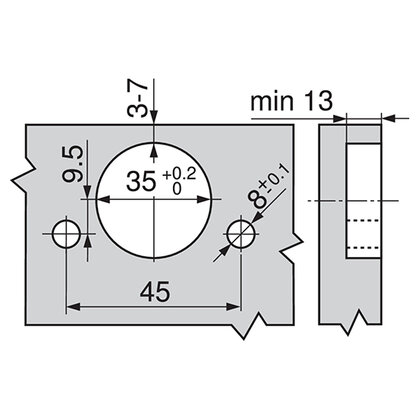 Záves INSERTA 70T3690.TL polonaložený, bez pera  /Blum
