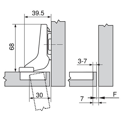 Záves INSERTA 70T3790.TL vložený, bez pera  /Blum