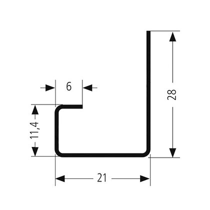 Gripless - mont. profil pre upevnenie vstavaných rúr do zv.profilov L= 597mm, nerez Gripless - mont. profil pre upevnenie vstavaných rúr do zv.profilov L= 597mm, nerez