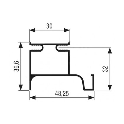 Gripless - Zvislý profil jednostranný 2,7m