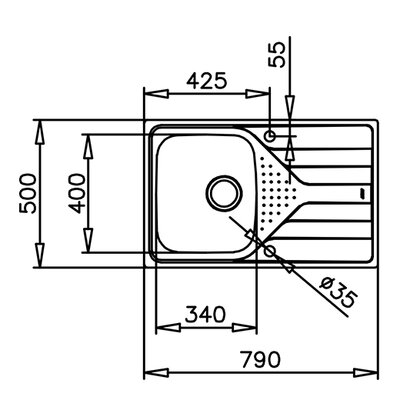 Drez UNIVERSE 45T T-XN 1B 1D, 790x500x170 / Teka   Drez UNIVERSE 45T T-XN 1B 1D, 790x500x170 / Teka