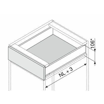 Legrabox, bočnice 770M4002S Orion sivá matná, 400 mm /Blum