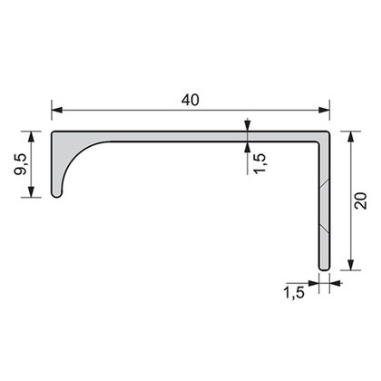 Madlo U09 rádius R9 biela matná Rall 9003