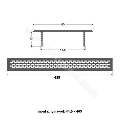 Ventilačná mriežka AL, 60x480 Ventilačná mriežka AL, 60x480