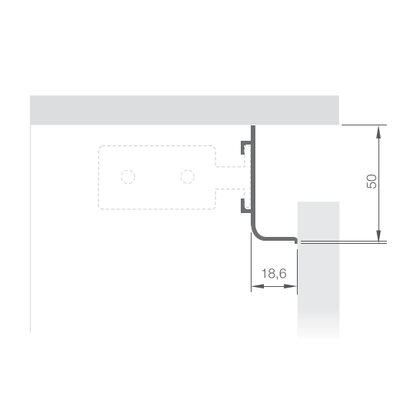 Gripless - Zvislý profil jednostranný 2,75 m / LC