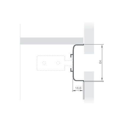 Gripless - Zvislý profil obojstranný 2,75 m / LC
