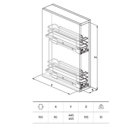 Cargo košík "15" INFINITY LINE 002i - bočný, chróm / SIGE Cargo košík "15" INFINITY LINE 002i - bočný, chróm / SIGE