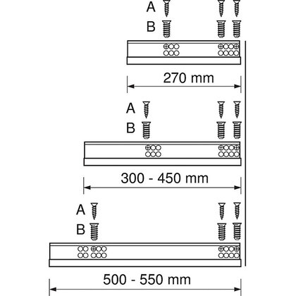 Tandem čiastočný výsuv TIP-ON / 30 kg  / Blum