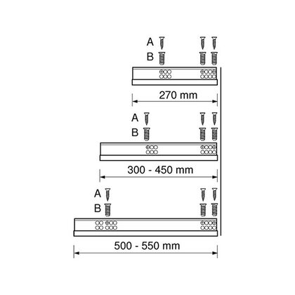 Tandem čiastočný výsuv Blumotion, 30 kg  / Blum