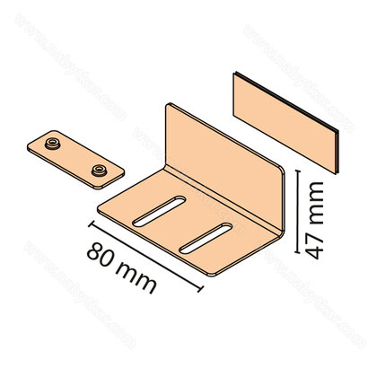 Uchytenie s reguláciou uhla pre kryciu lištu na pos.dvere pod uhlom /Laguna 