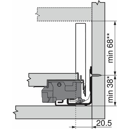 Legrabox, bočnice 770M4502S biele, 450 mm /Blum