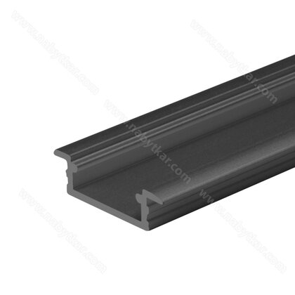 LED PROFIL - Zafrézovatelný profil - čierny, 2m (bez krycej lišty)/LC LED PROFIL - Zafrézovatelný profil - čierny, 2m (bez krycej lišty)/LC