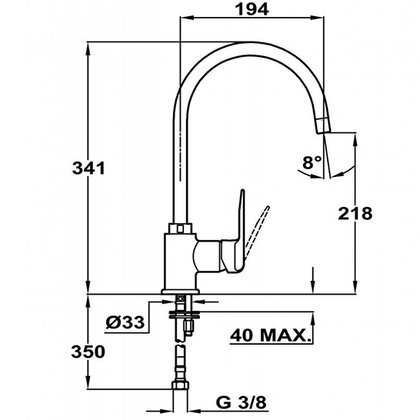 Batéria IN 915, chrom / Teka  Batéria IN 915, chrom / Teka