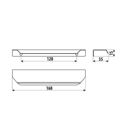 Madlo US35-128-L36-168 uchytenie zo zadu , čierna matná /Gamet
