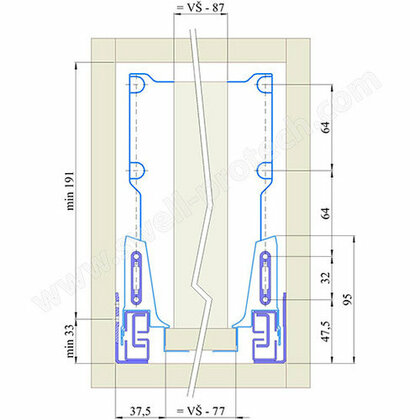 EVObox Evolution 86 set A03(2 Okrúhle relingy), sivý