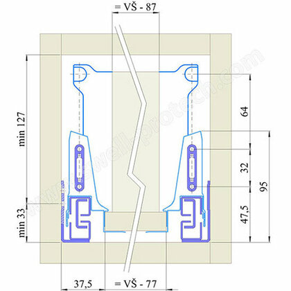 EVObox Evolution 86 set A02(1 Okrúhly reling), sivý