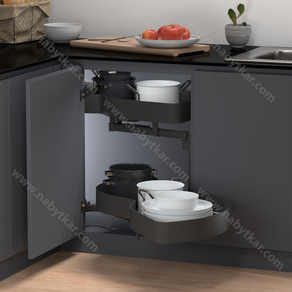 Erg.roh.kôš ASTON LUX "90" 2 pol. pravý s tlmením, antracit / Iron Line Erg.roh.kôš ASTON LUX "90" 2 pol. pravý s tlmením, antracit / Iron Line