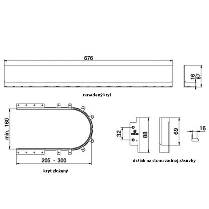 Evo organizér - zásuvková stena na sifón, antracit