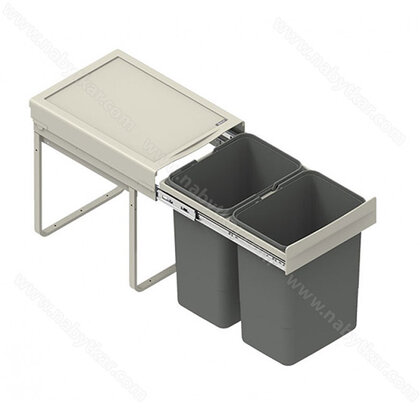 Odpad.kôš IR540, 20+20l, s tlmením a s možnostou dokúpenia úchytu na dvierka, do 450mm, sivý / Rejs