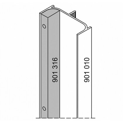 Gripless - AL profil 901316 na montáž elektrických zariadení L-600 mm/ SD