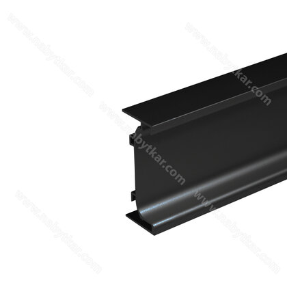 Gripless profil typ- "C" na LED pás,  L-3,5m čierne c-35