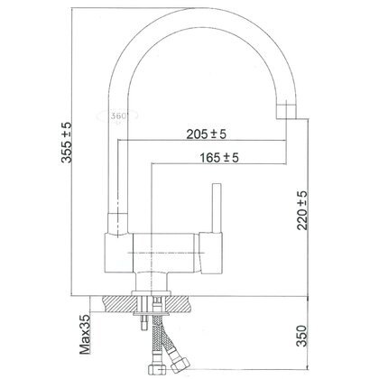  Batéria drezová TINAX, sklopná pod okno , chróm / Alveus dopredaj 