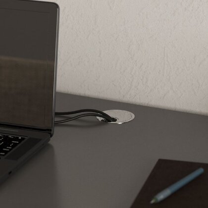 Prechodka kábla, kovová čierna  fi 60 mm