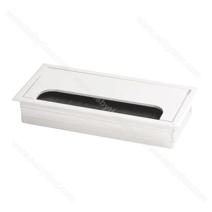 Prechodka kábla  kovová biela, štvorec 80 x 160 mm Prechodka kábla  kovová biela, štvorec 80 x 160 mm