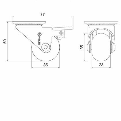 Transparentné  koliesko fi35 s platničkou / LC