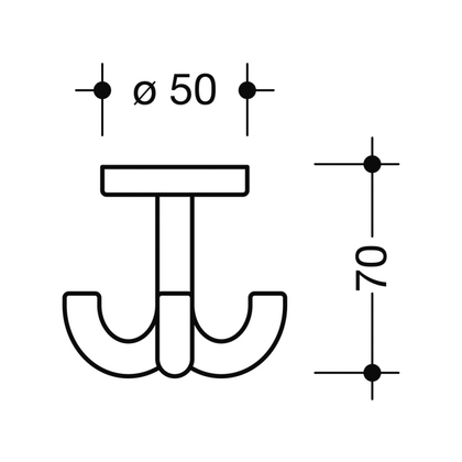 Trojitý otočný vešiak HEWI 477.90.050 v.70 svetlo sivý 