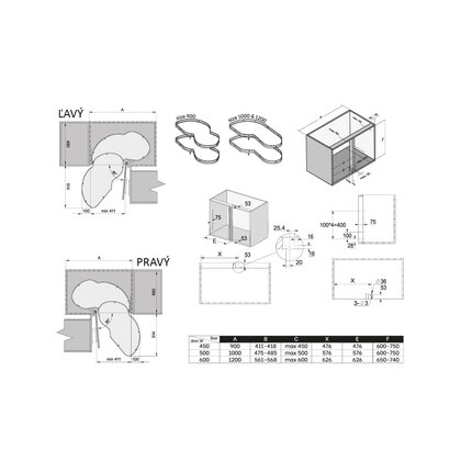 Erg.roh.kôš NUVO II.pre 900 mm,  2 pol. chróm s tlmením