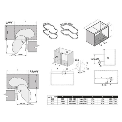 Erg.roh.kôš NUVO II.pre 1000 mm,  2 pol. antracit s tlmením