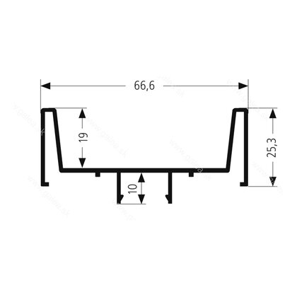 Gripless - Zvislý profil obojstranný S159  2,7m model 2023