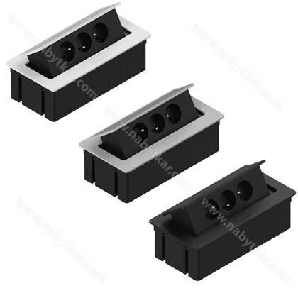 Stolová vyklápacia 3- zásuvka s káblom 230V,  225x110 mm / TOP