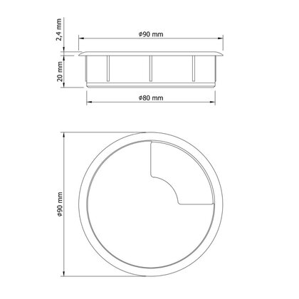 Prechodka kábla ø 80 plast