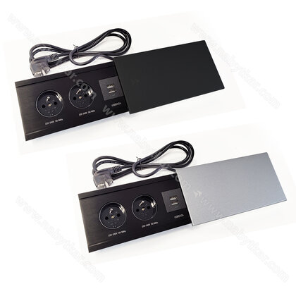 Stolová zásuvka MODUL (195x75mm) 2Z 230V+2x USB 2A 1,8m kábel Stolová zásuvka MODUL (195x75mm) 2Z 230V+2x USB 2A 1,8m kábel