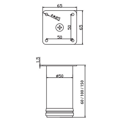 Nábytk.noha Fi50, čierna