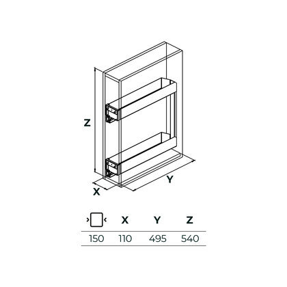 Cargo košík "15" 002 PRO LINE, bočný-s tlmením, Antracit / SIGE Cargo košík "15" 002 PRO LINE, bočný-s tlmením, Antracit / SIGE