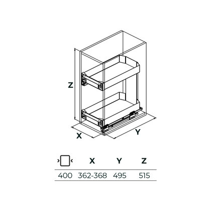 Cargo košík "40" 002 PRO LINE, bočný-s tlmením, Antracit / SIGE Cargo košík "40" 002 PRO LINE, bočný-s tlmením, Antracit / SIGE