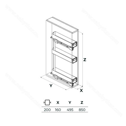 Cargo košík "20" 249 PRO LINE, bočný-s tlmením,(160x500x850) Antracit / SIGE
