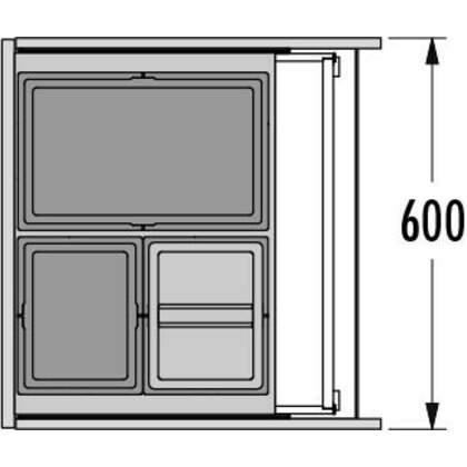 Odpadkový kôš-Triple XL 600 28+13+13D /HAILO