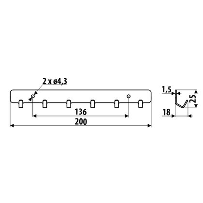Vešiak WS60 čierny mat / Gamet