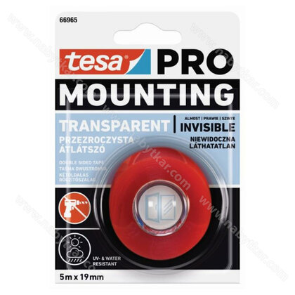 Montážna páska . 1,5m x 19mm , transparent  /TESA