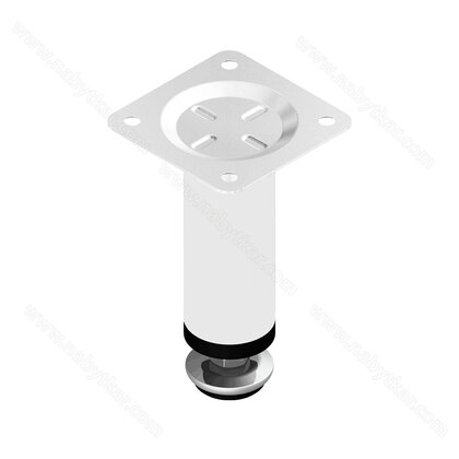 Nábytk.noha 100mm Fi25 10kg, biela 