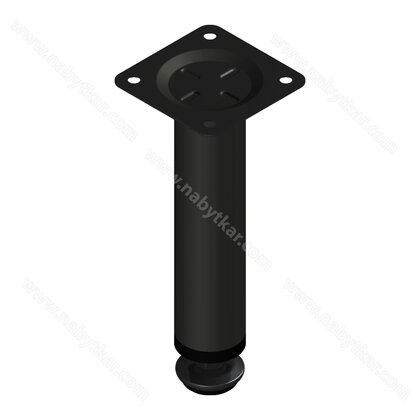 Nábytk.noha 150mm Fi25 10kg, čierna 