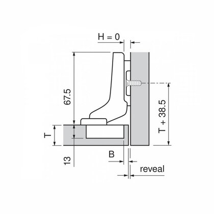 Záves Clip Top Blumotion vložený INSERTA  s pružinou  71B3790 / Blum